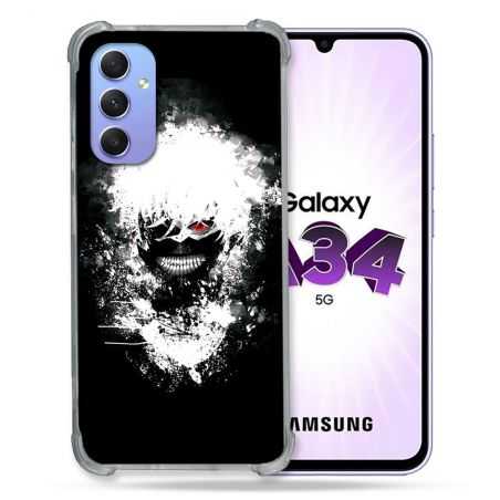 Coque Renforcée En Verre Trempé Pour Samsung Galaxy A34 5G Manga Tokyo Ghoul Kaneki Tag