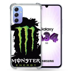 Coque Renforcée En Verre Trempé Pour Samsung Galaxy A34 5G Monster Energy Tache