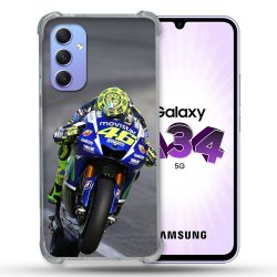 Coque Renforcée En Verre Trempé Pour Samsung Galaxy A34 5G Moto Course GP Wheeling 46