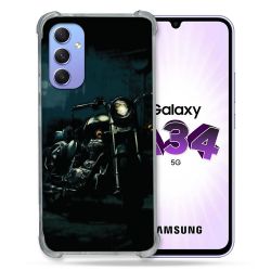 Coque Renforcée En Verre Trempé Pour Samsung Galaxy A34 5G Moto Harley Vintage