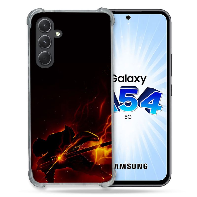 Coque Renforcée En Verre Trempé Pour Samsung Galaxy A54 5G Manga Demon Slayer Electric