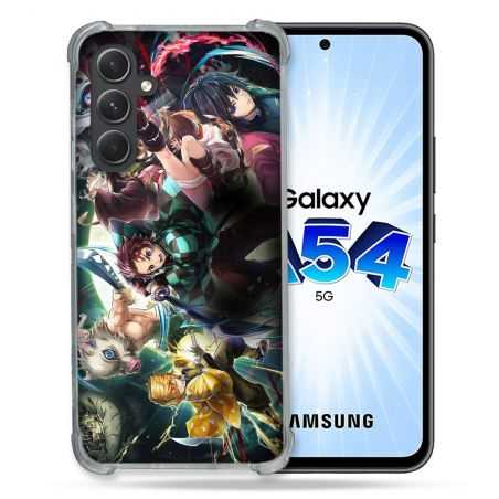 Coque Renforcée En Verre Trempé Pour Samsung Galaxy A54 5G Manga Demon Slayer Groupe