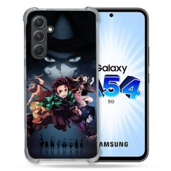 Coque Renforcée En Verre Trempé Pour Samsung Galaxy A54 5G Manga Demon Slayer Noir