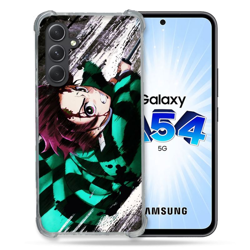 Coque Renforcée En Verre Trempé Pour Samsung Galaxy A54 5G Manga Demon Slayer Tanjiro