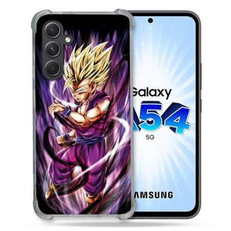 Coque Renforcée En Verre Trempé Pour Samsung Galaxy A54 5G Manga Dragon Ball Sangohan Violet