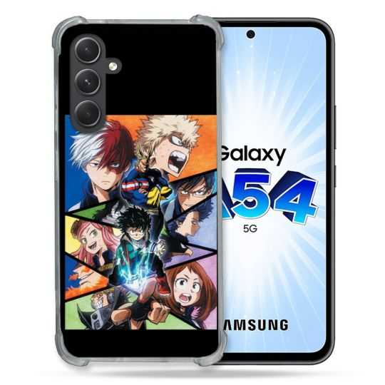 Coque Renforcée En Verre Trempé Pour Samsung Galaxy A54 5G Manga My Hero Academia Noir