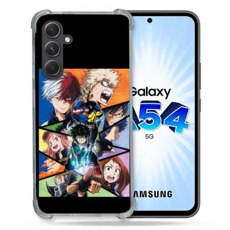 Coque Renforcée En Verre Trempé Pour Samsung Galaxy A54 5G Manga My Hero Academia Noir