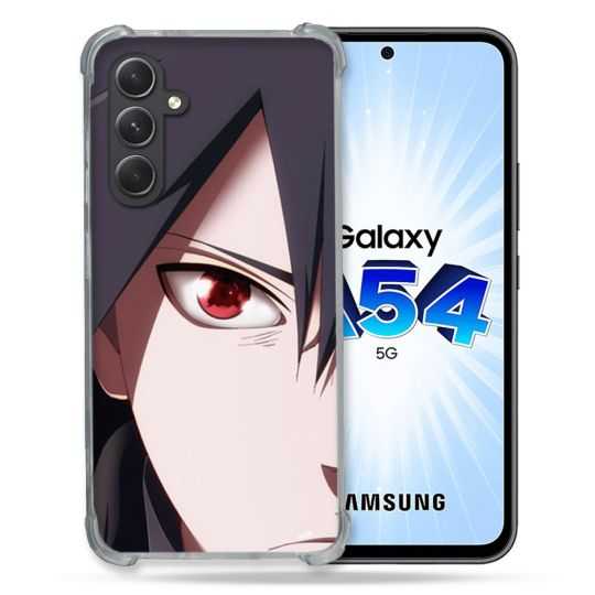 Coque Renforcée En Verre Trempé Pour Samsung Galaxy A54 5G Manga Naruto Sasuke visage