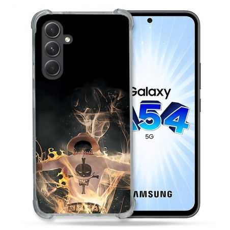 Coque Renforcée En Verre Trempé Pour Samsung Galaxy A54 5G Manga One Piece Ace Noir