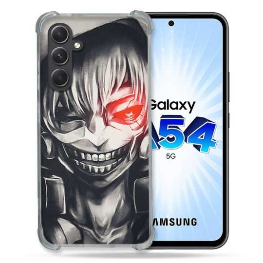 Coque Renforcée En Verre Trempé Pour Samsung Galaxy A54 5G Manga Tokyo Ghoul Kaneki Noir
