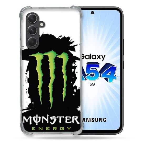 Coque Renforcée En Verre Trempé Pour Samsung Galaxy A54 5G Monster Energy Tache