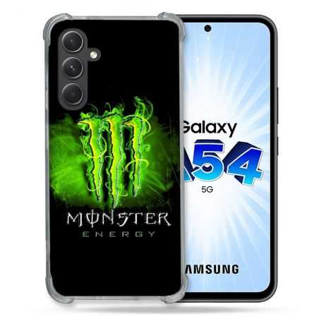 Coque Renforcée En Verre Trempé Pour Samsung Galaxy A54 5G Monster Energy Vert