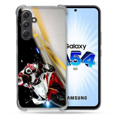 Coque Renforcée En Verre Trempé Pour Samsung Galaxy A54 5G Moto Course GP R6