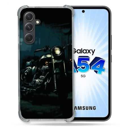 Coque Renforcée En Verre Trempé Pour Samsung Galaxy A54 5G Moto Harley Vintage