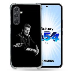 Coque Renforcée En Verre Trempé Pour Samsung Galaxy A54 5G Musique Johnny Hallyday Noir