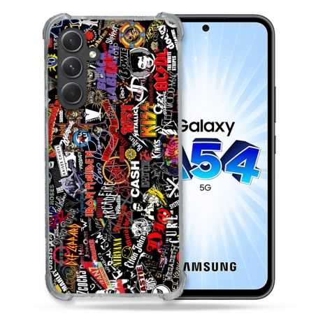 Coque Renforcée En Verre Trempé Pour Samsung Galaxy A54 5G Musique Rock Groupe