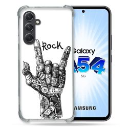 Coque Renforcée En Verre Trempé Pour Samsung Galaxy A54 5G Musique Rock Main