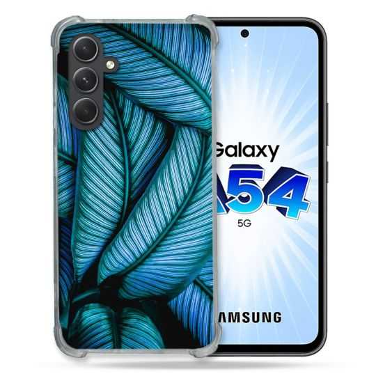 Coque Renforcée En Verre Trempé Pour Samsung Galaxy A54 5G Nature Feuille Palmier