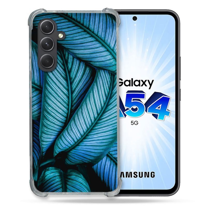 Coque Renforcée En Verre Trempé Pour Samsung Galaxy A54 5G Nature Feuille Palmier