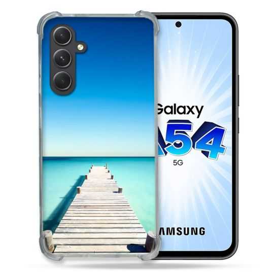 Coque Renforcée En Verre Trempé Pour Samsung Galaxy A54 5G Nature Pont Mer