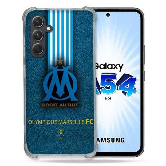 Coque Renforcée En Verre Trempé Pour Samsung Galaxy A54 5G Olympique Marseille OM Bande