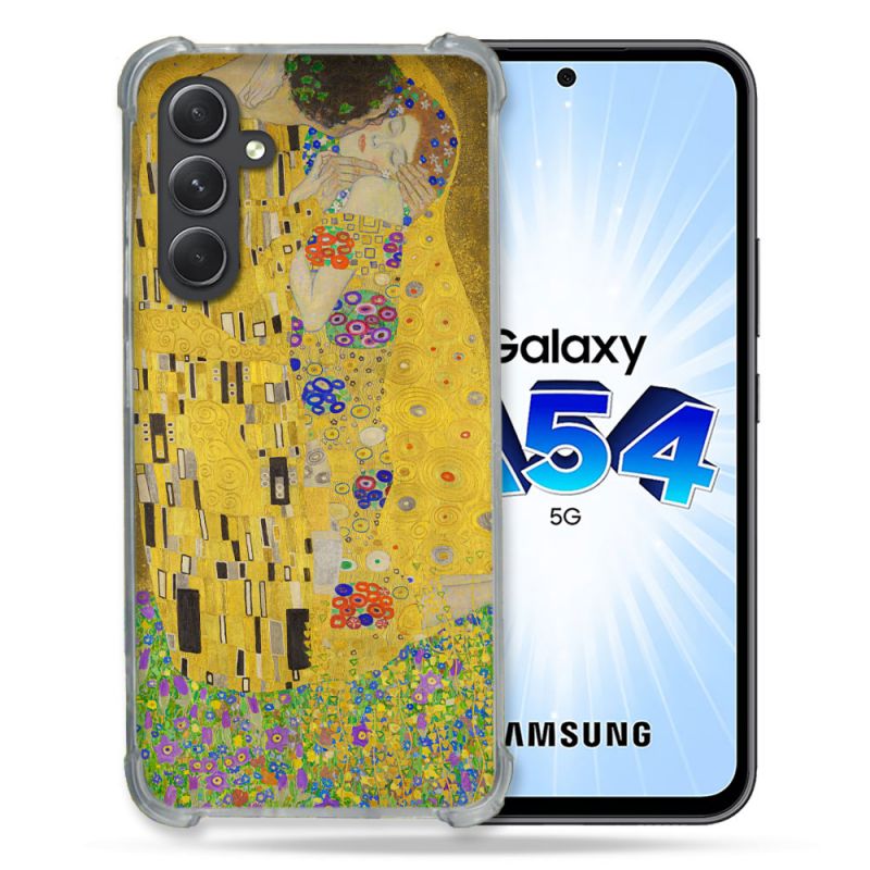 Coque Renforcée En Verre Trempé Pour Samsung Galaxy A54 5G Peinture Le Baiser