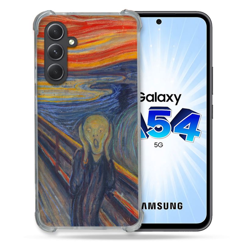 Coque Renforcée En Verre Trempé Pour Samsung Galaxy A54 5G Peinture Le Cri