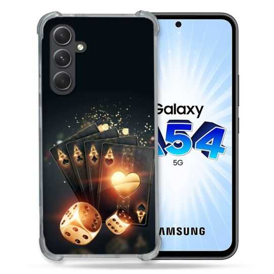 Coque Renforcée En Verre Trempé Pour Samsung Galaxy A54 5G Poker Des