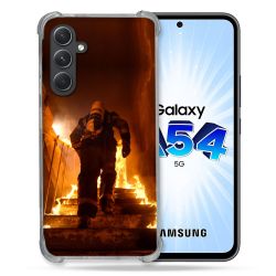 Coque Renforcée En Verre Trempé Pour Samsung Galaxy A54 5G Pompier Escalier