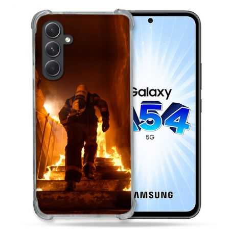 Coque Renforcée En Verre Trempé Pour Samsung Galaxy A54 5G Pompier Escalier