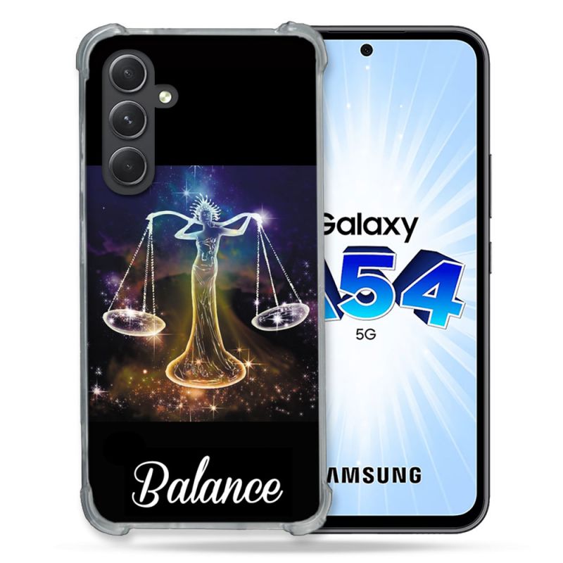 Coque Renforcée En Verre Trempé Pour Samsung Galaxy A54 5G Signe Zodiaque 2 Balance