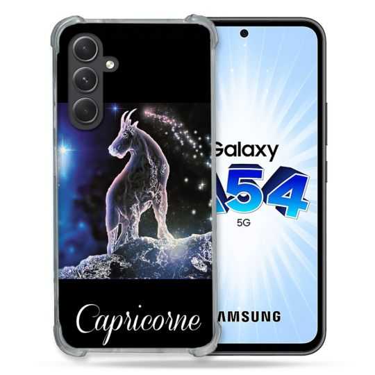 Coque Renforcée En Verre Trempé Pour Samsung Galaxy A54 5G Signe Zodiaque 2 Capricorne