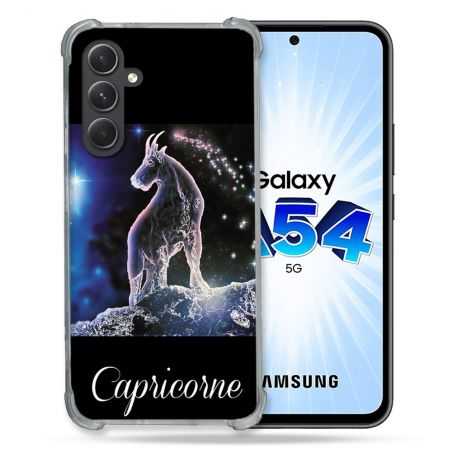Coque Renforcée En Verre Trempé Pour Samsung Galaxy A54 5G Signe Zodiaque 2 Capricorne