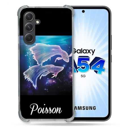 Coque Renforcée En Verre Trempé Pour Samsung Galaxy A54 5G Signe Zodiaque 2 Poisson