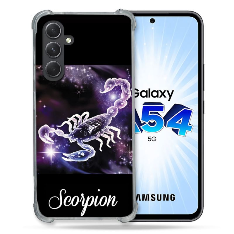 Coque Renforcée En Verre Trempé Pour Samsung Galaxy A54 5G Signe Zodiaque 2 Scorpion