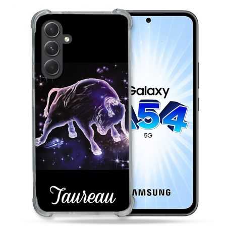 Coque Renforcée En Verre Trempé Pour Samsung Galaxy A54 5G Signe Zodiaque 2 Taureau
