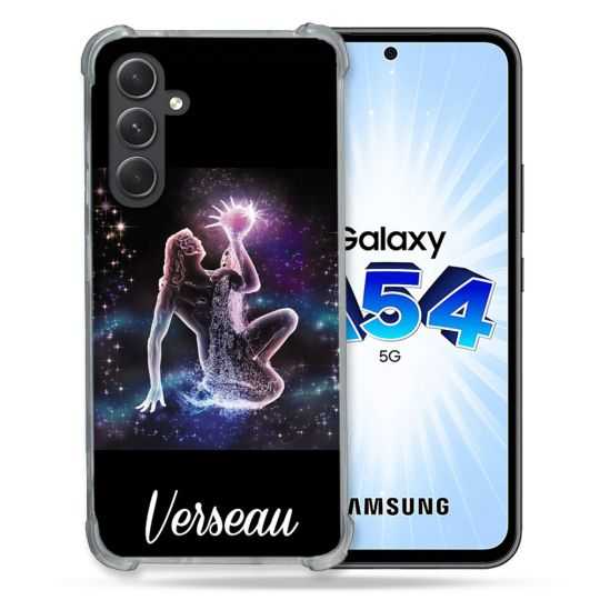 Coque Renforcée En Verre Trempé Pour Samsung Galaxy A54 5G Signe Zodiaque 2 Verseau