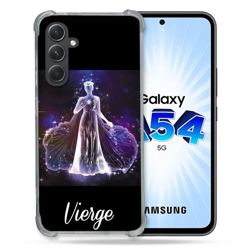 Coque Renforcée En Verre Trempé Pour Samsung Galaxy A54 5G Signe Zodiaque 2 Vierge