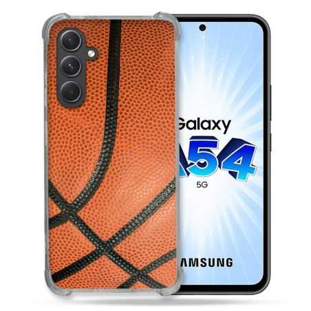 Coque Renforcée En Verre Trempé Pour Samsung Galaxy A54 5G Sport Ballon Basket