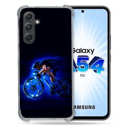 Coque Renforcée En Verre Trempé Pour Samsung Galaxy A54 5G Sport Cyclisme Bleu