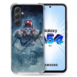 Coque Renforcée En Verre Trempé Pour Samsung Galaxy A54 5G Sport Hockey Squelette