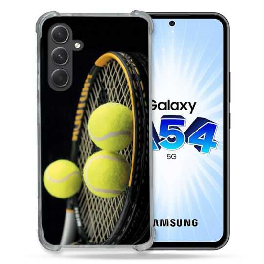 Coque Renforcée En Verre Trempé Pour Samsung Galaxy A54 5G Sport Tennis Balls
