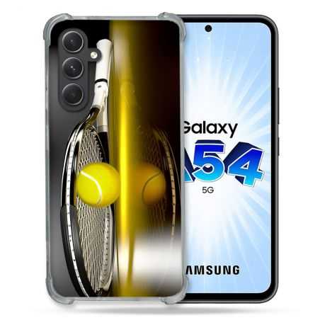 Coque Renforcée En Verre Trempé Pour Samsung Galaxy A54 5G Sport Tennis Reflet