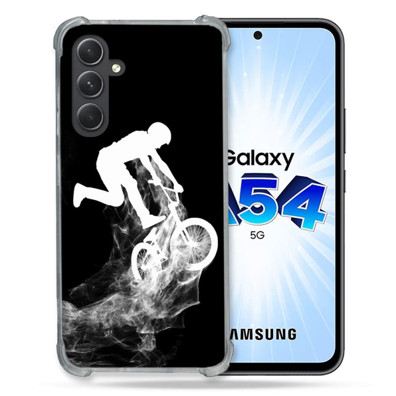 Coque Renforcée En Verre Trempé Pour Samsung Galaxy A54 5G Sport VTT Noir