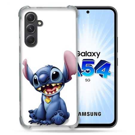 Coque Renforcée En Verre Trempé Pour Samsung Galaxy A54 5G Stitch Blanc