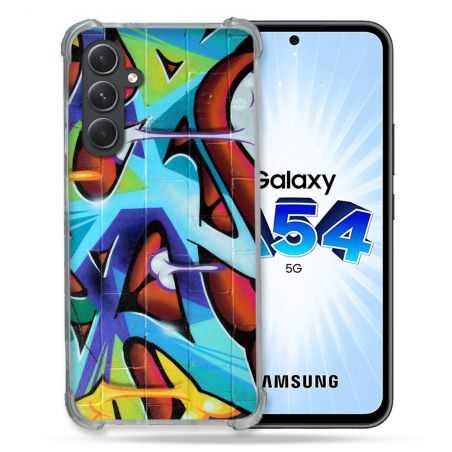 Coque Renforcée En Verre Trempé Pour Samsung Galaxy A54 5G Street Art Graf Color