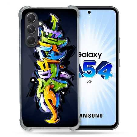 Coque Renforcée En Verre Trempé Pour Samsung Galaxy A54 5G Street Art Graffiti
