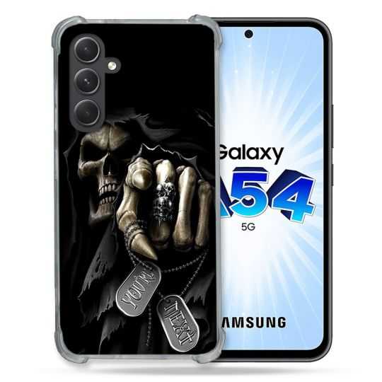 Coque Renforcée En Verre Trempé Pour Samsung Galaxy A54 5G Tete de Mort Your Next