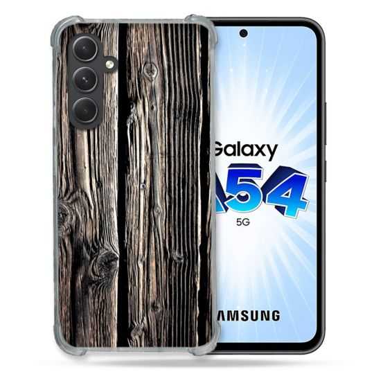 Coque Renforcée En Verre Trempé Pour Samsung Galaxy A54 5G Texture Bois