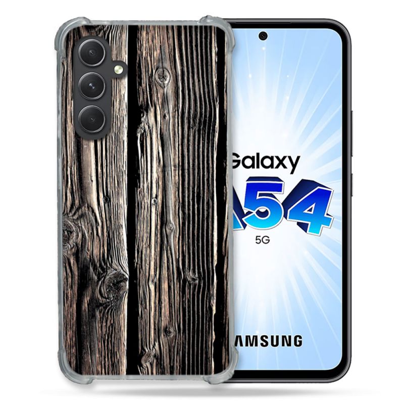 Coque Renforcée En Verre Trempé Pour Samsung Galaxy A54 5G Texture Bois